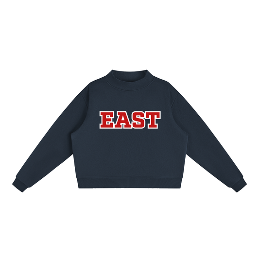 Essential Fleece Mock-Neck Crew Sweatshirt