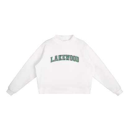 Gingham Lakewood Ranch Essential Fleece Mock-Neck Crew Sweatshirt