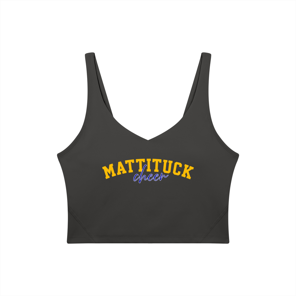 Cursive Mattituck Women's V-Neck Yoga Sports Bra