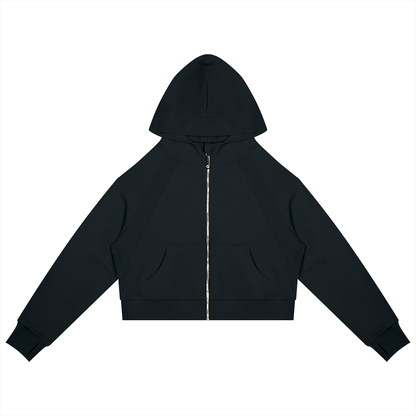 Cropped Zip-Through Hoodie