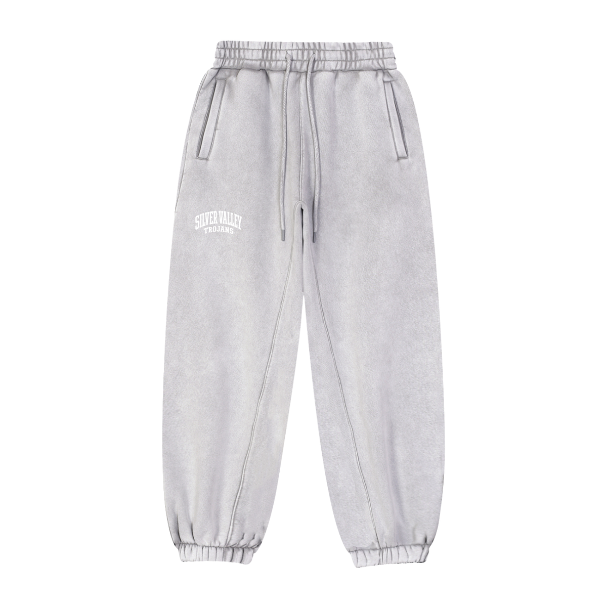 Basic 2 White Silver Valley Fleeced Jogger Sweatpants