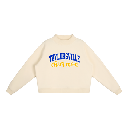 Cheer Mom Taylorsville Essential Fleece Mock-Neck Crew Sweatshirt