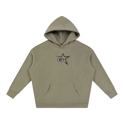 Vector Star Front Green Bulldogs Oversize Fleeced Hoodie