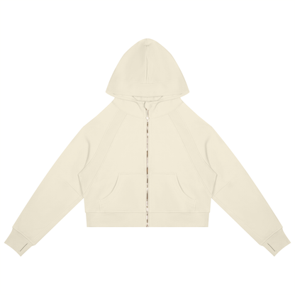 Cropped Zip-Through Hoodie
