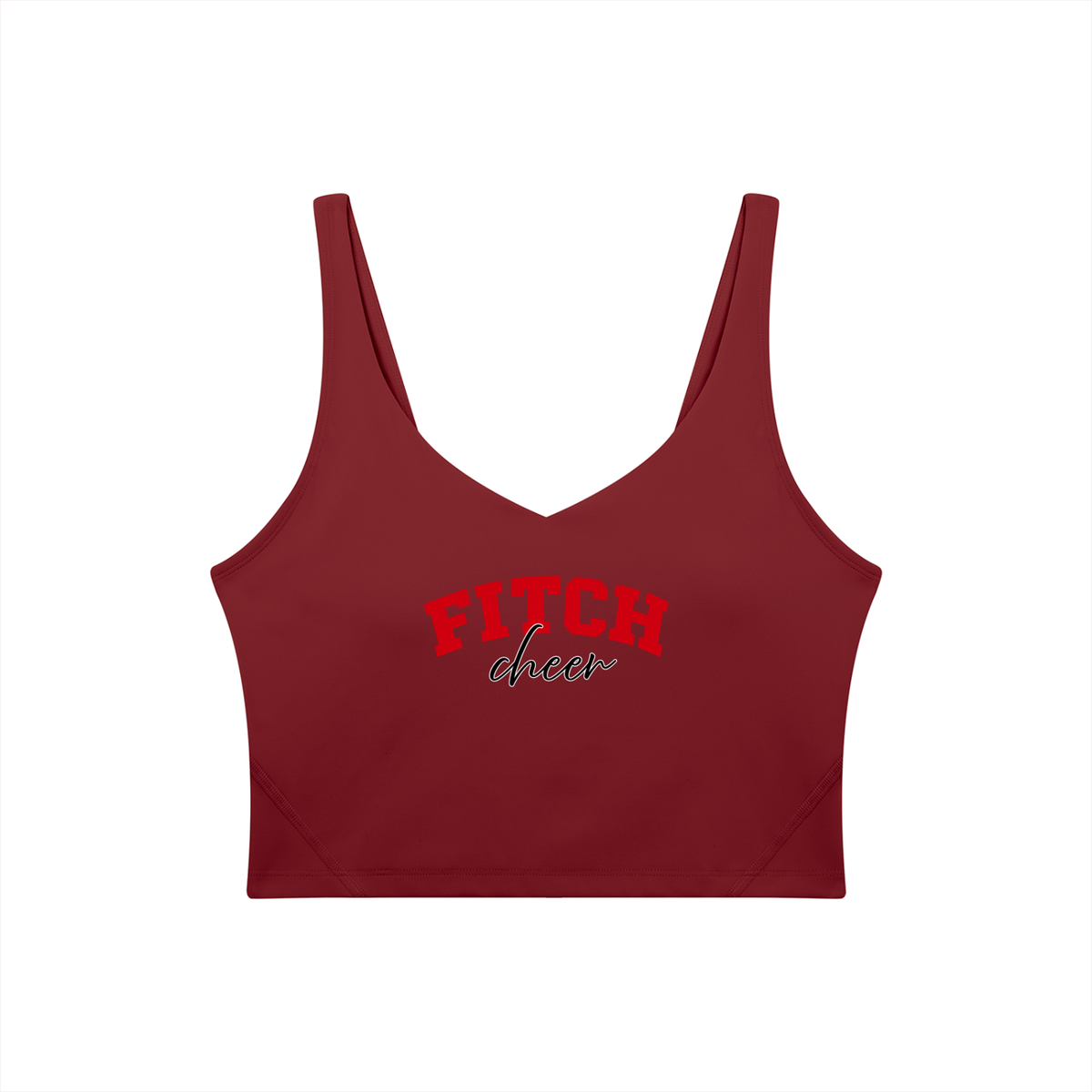Cursive Fitch Women's V-Neck Yoga Sports Bra
