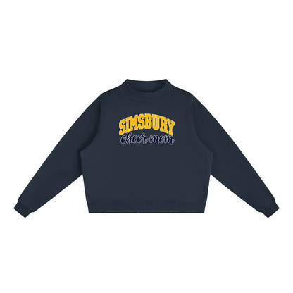 Cheer Mom Simsbury Essential Fleece Mock-Neck Crew Sweatshirt (printed)