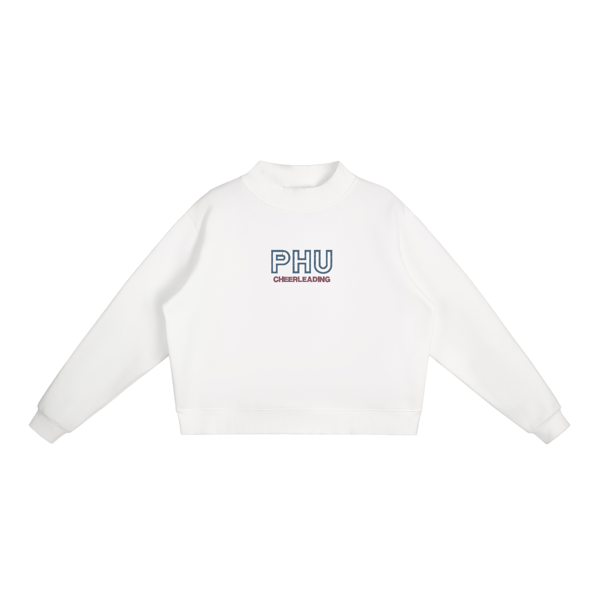 EMBROIDERED Fleece Mock-Neck Crew Sweatshirt