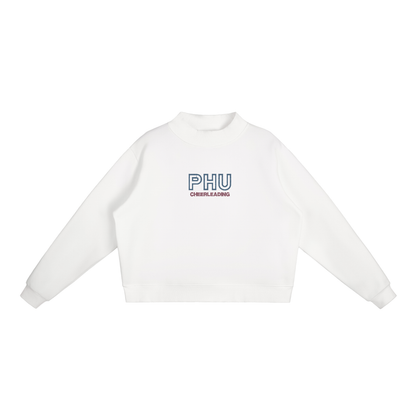 EMBROIDERED Fleece Mock-Neck Crew Sweatshirt