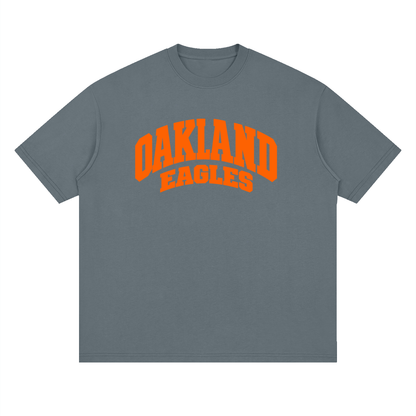Basic 2 White Oakland Middle Oversized Drop Shoulder T-Shirt
