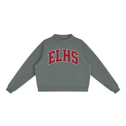 Polka Dot East Lyme Essential Fleece Mock-Neck Crew Sweatshirt (printed)