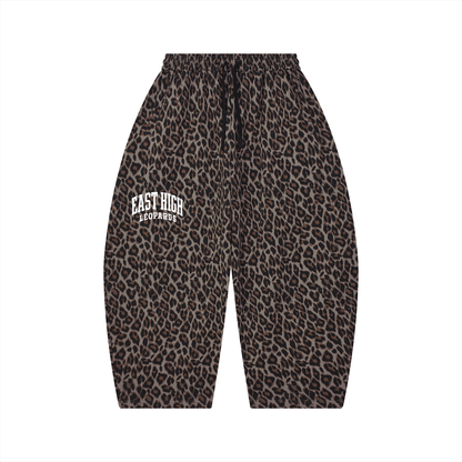 Unisex Leopard Barrel Leg Sweatpants
