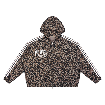Unisex Leopard Full Zip Hoodie