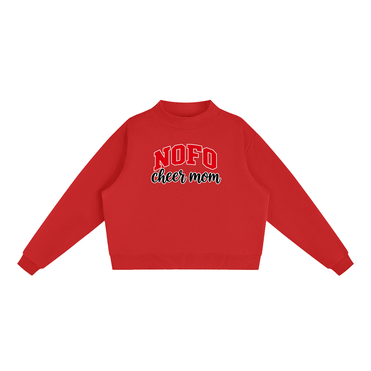 Cheer Mom North Fork Essential Fleece Mock-Neck Crew Sweatshirt (printed)