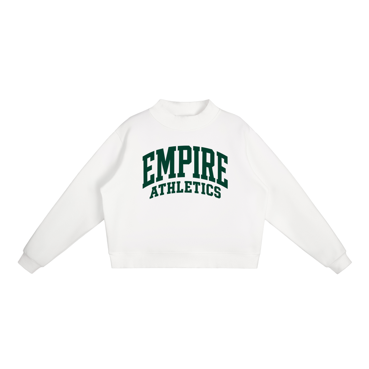 Basic 2 Empire Essential Fleece Mock-Neck Crew Sweatshirt (printed)