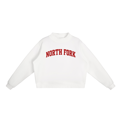 Essential Fleece Mock-Neck Crew Sweatshirt