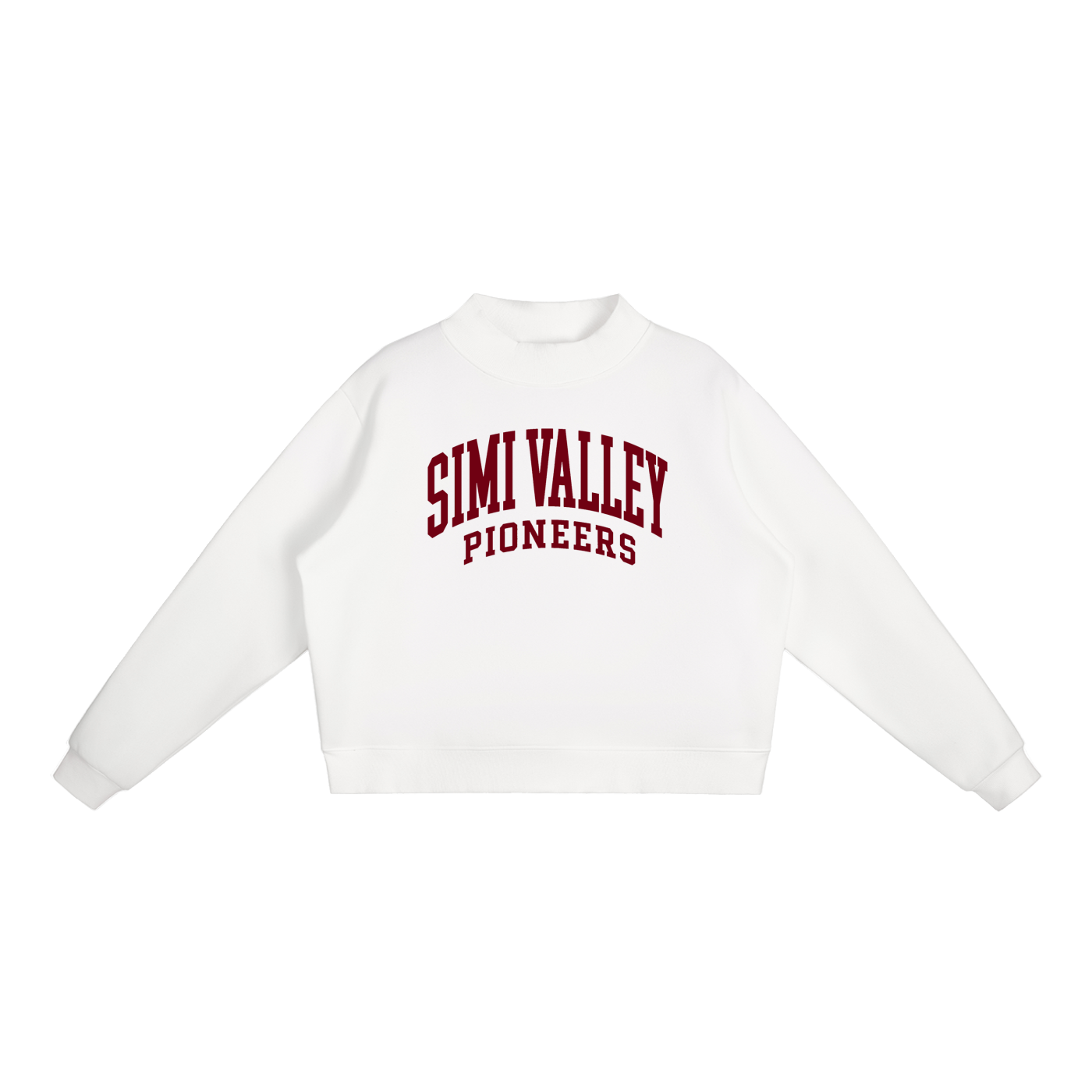 Basic 2 Simi Valley Essential Fleece Mock-Neck Crew Sweatshirt