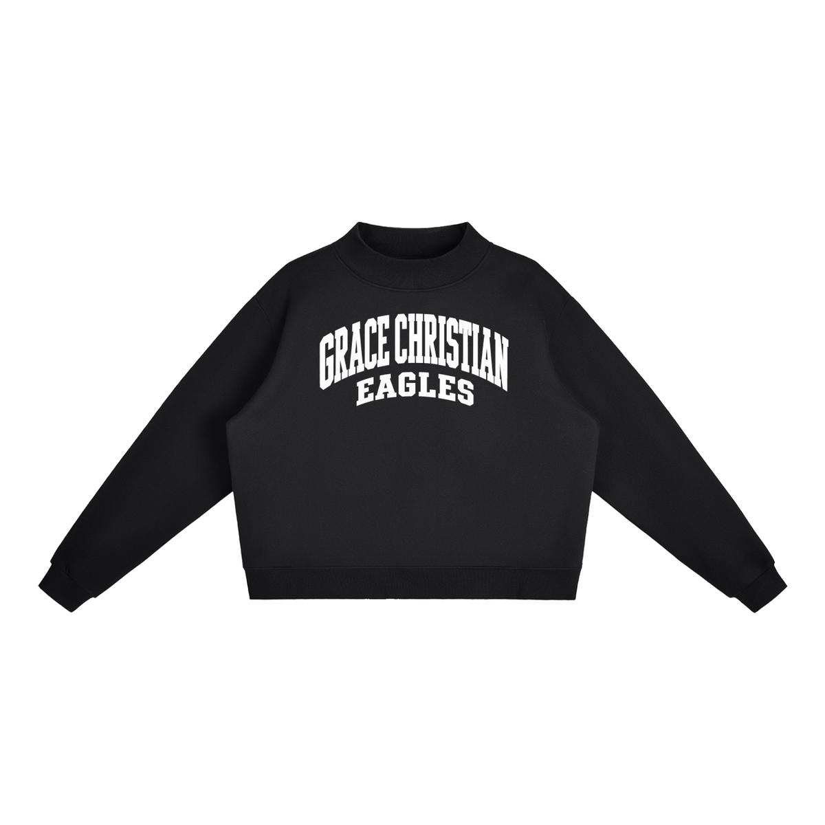 Essential Fleece Mock-Neck Crew Sweatshirt