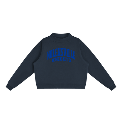 Essential Fleece Mock-Neck Crew Sweatshirt