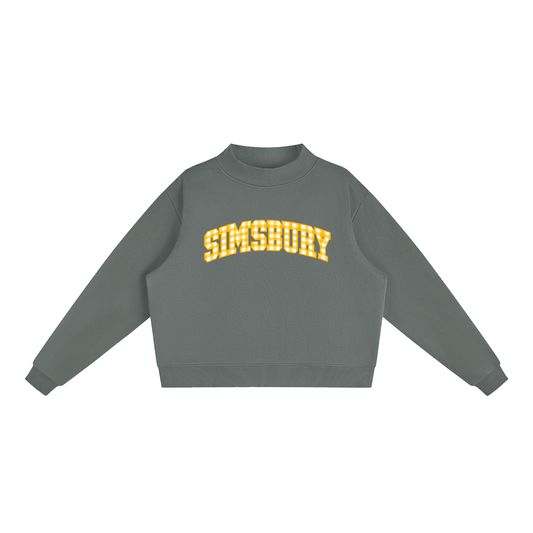 Essential Fleece Mock-Neck Crew Sweatshirt