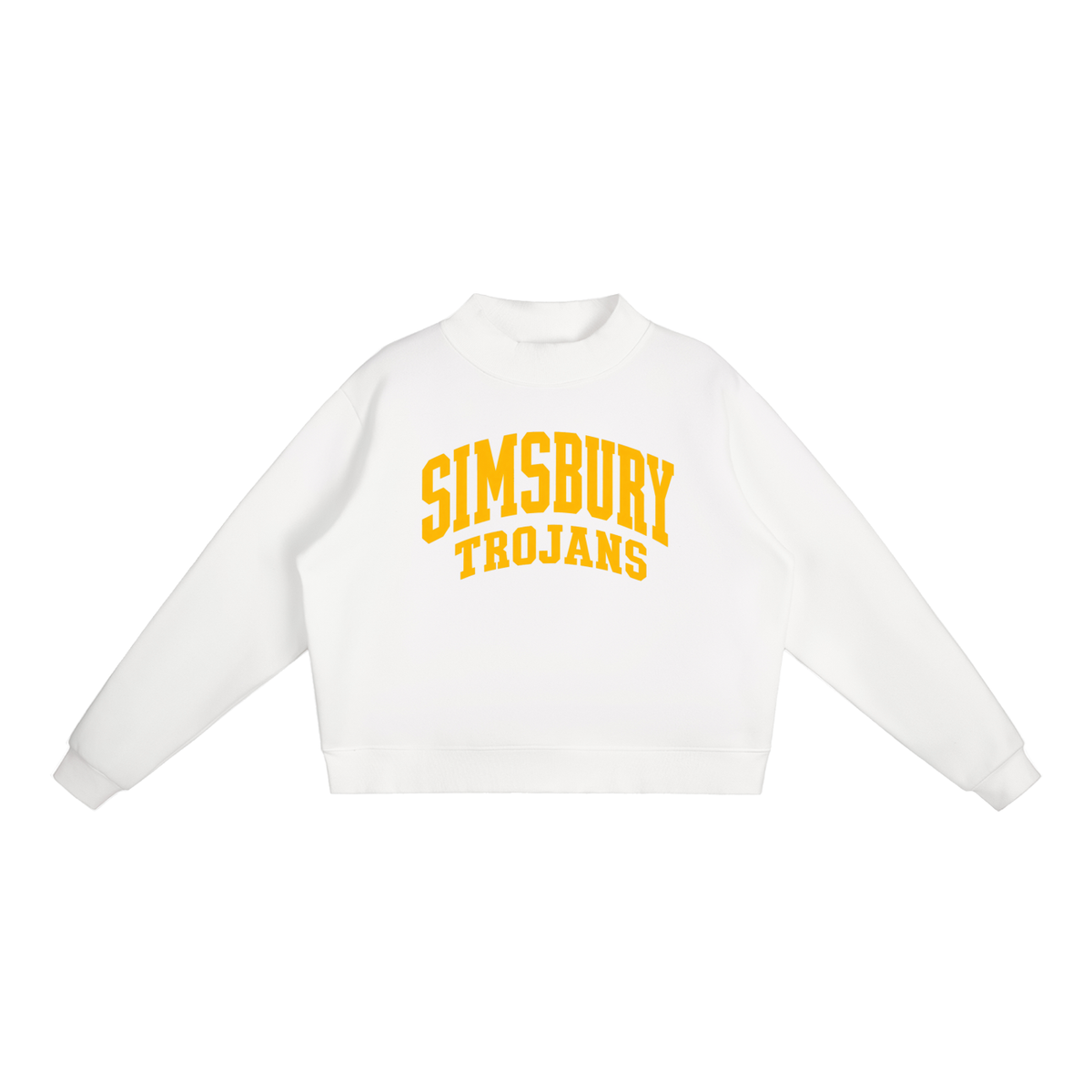 Basic 2 Simsbury Essential Fleece Mock-Neck Crew Sweatshirt (printed)