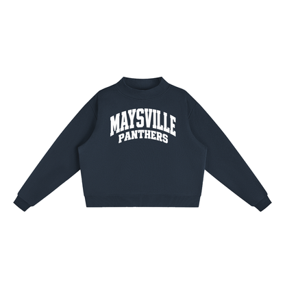 Basic 2 White Maysville Essential Fleece Mock-Neck Crew Sweatshirt (printed)
