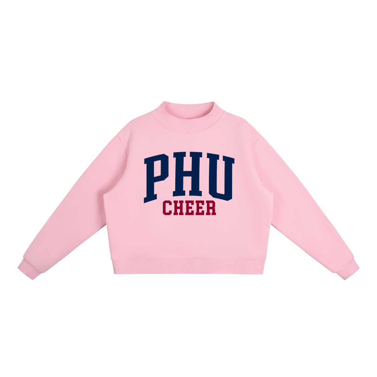 Basic 1 Palm Harbor Essential Fleece Mock-Neck Crew Sweatshirt (printed)