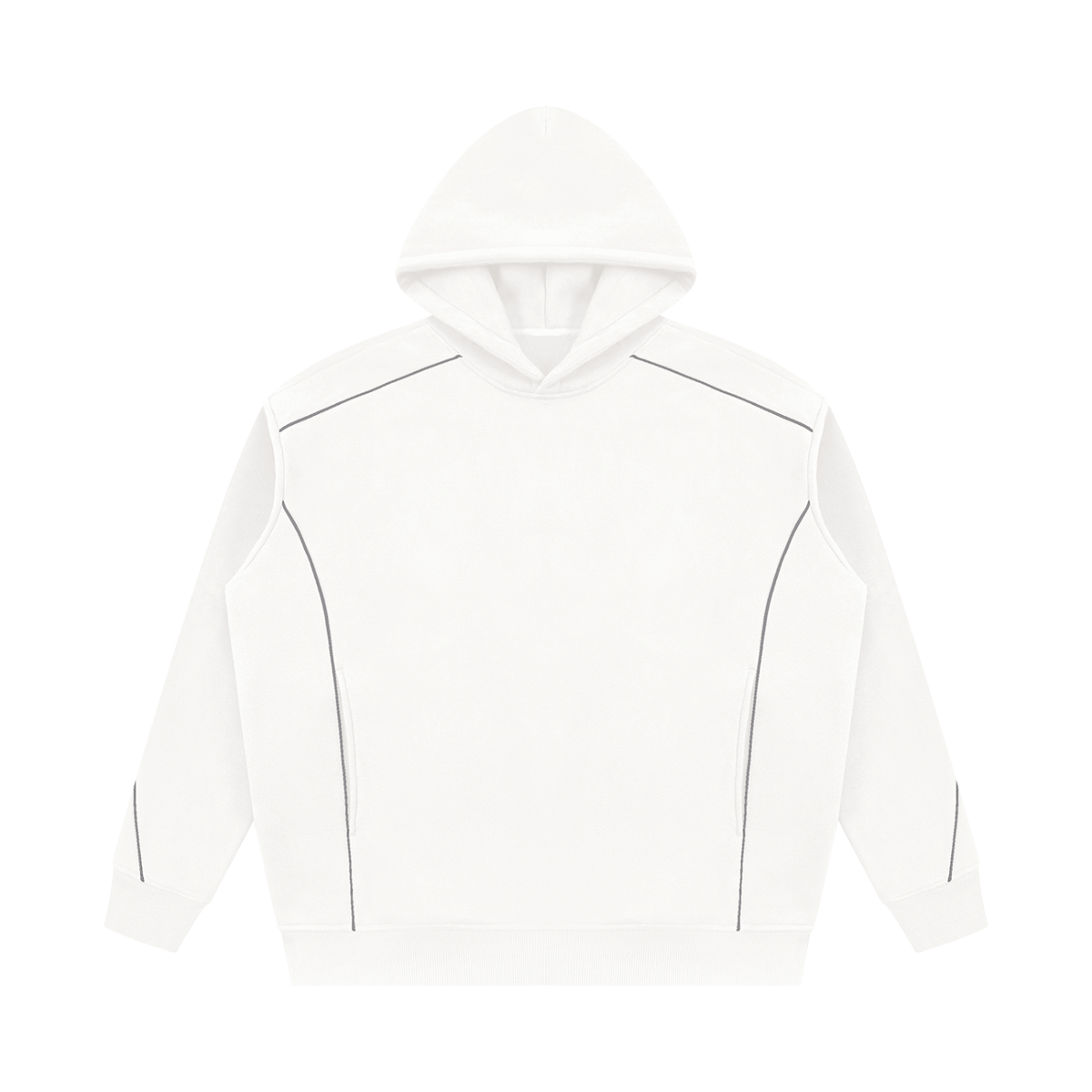 Unisex Oversized Piping Fleece Hoodie