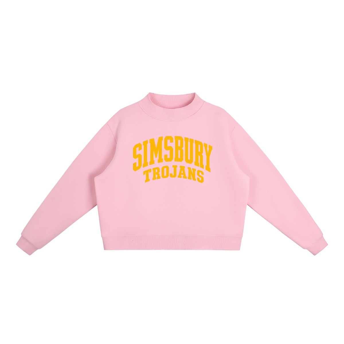 Basic 2 Simsbury Essential Fleece Mock-Neck Crew Sweatshirt (printed)
