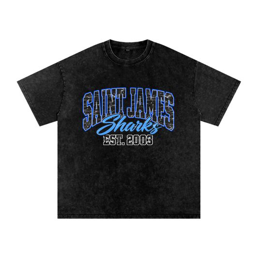 Vintage Saint James Snow Washed Oversized Cotton T-Shirt
