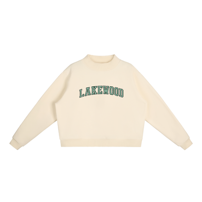 Gingham Lakewood Ranch Essential Fleece Mock-Neck Crew Sweatshirt