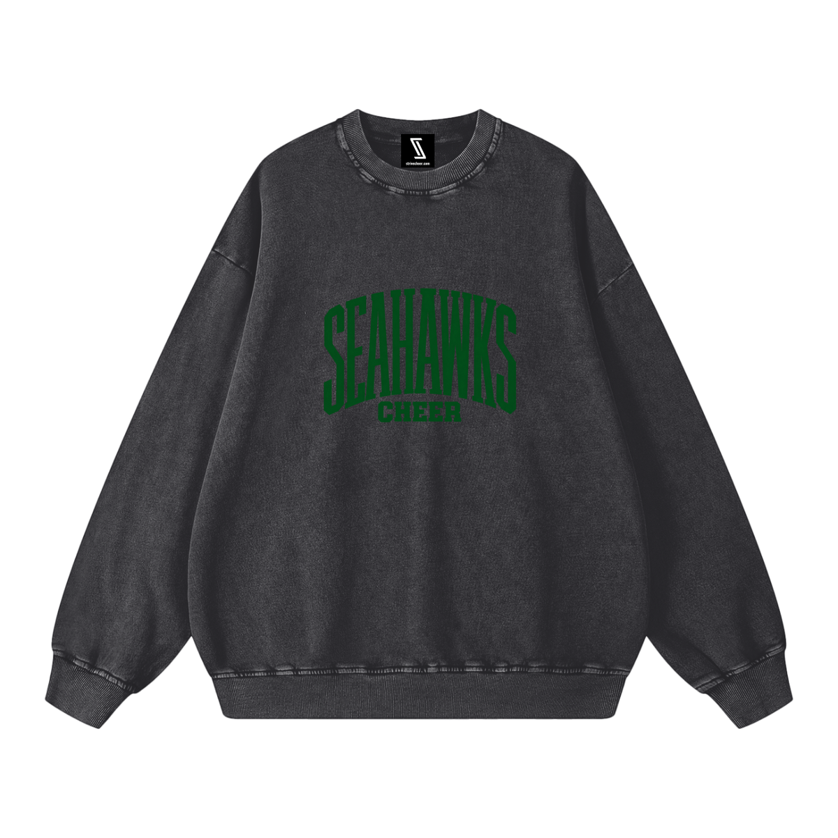 Basic 3 Seahawks Snow Washed Oversized Sweatshirt