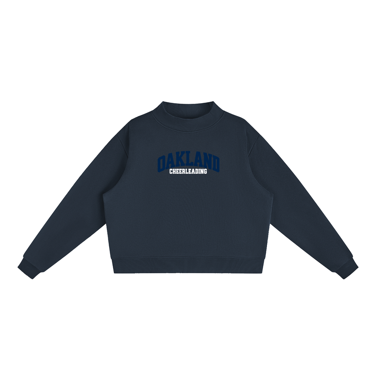 Basic 1 Oakland Middle Essential Fleece Mock-Neck Crew Sweatshirt (printed)