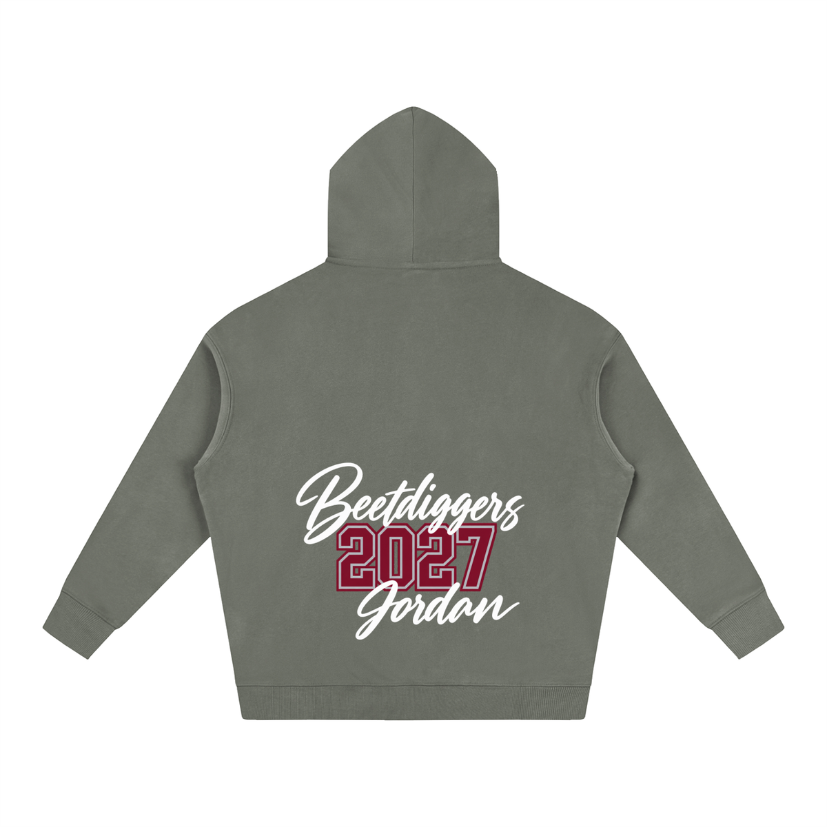 Cursive Front Jordan Oversize Fleeced Hoodie