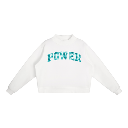 Essential Fleece Mock-Neck Crew Sweatshirt