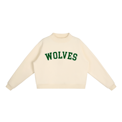 Essential Fleece Mock-Neck Crew Sweatshirt