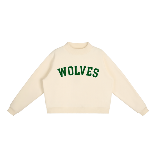 Essential Fleece Mock-Neck Crew Sweatshirt