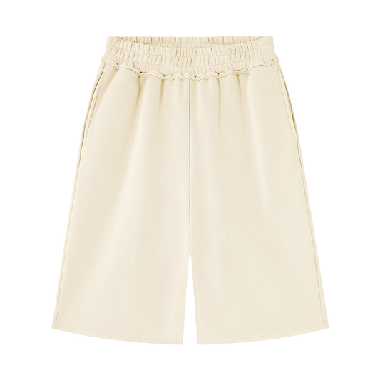 Unisex Raw Edge Fleece Shorts