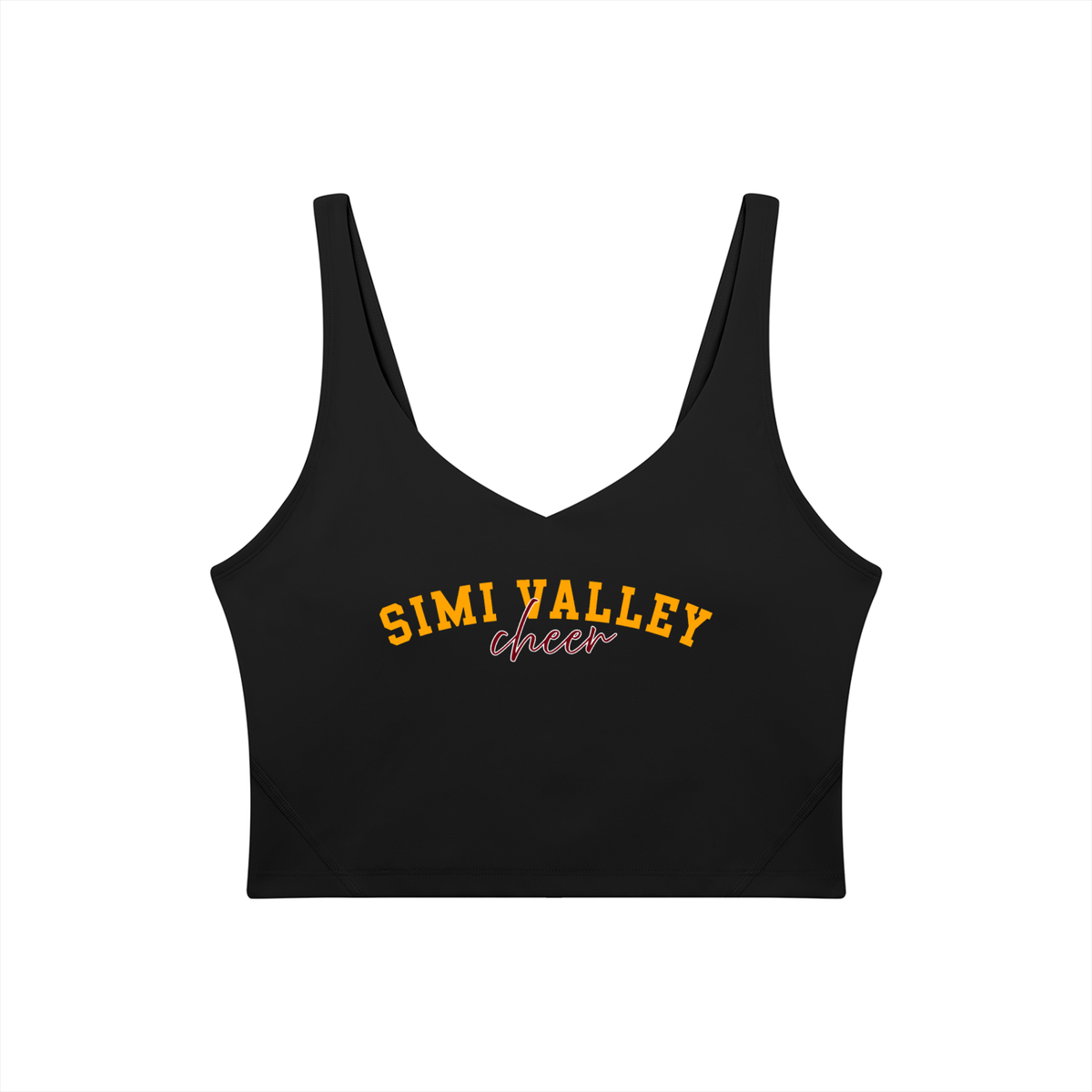 Cursive Simi Valley Women's V-Neck Yoga Sports Bra