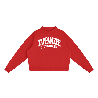 Basic 2 White Tappan Zee Essential Fleece Mock-Neck Crew Sweatshirt (printed)