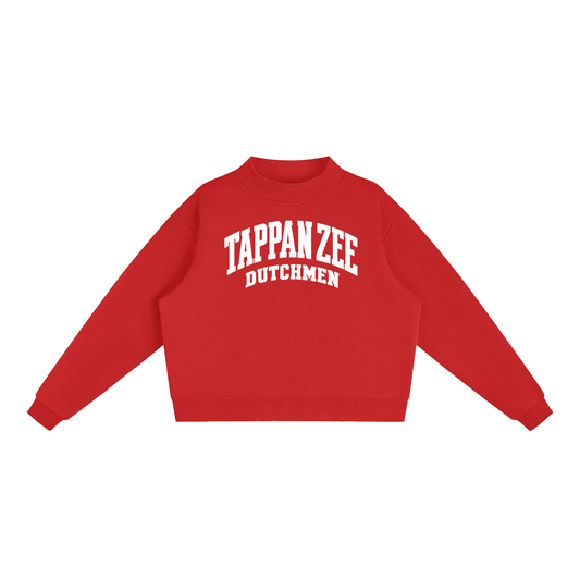 Basic 2 White Tappan Zee Essential Fleece Mock-Neck Crew Sweatshirt (printed)