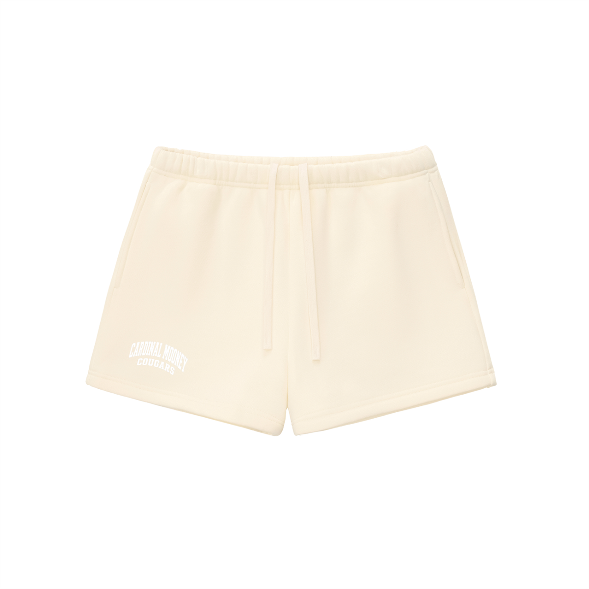 Basic 2 White Cardinal Mooney Essential Fleece Drawstring Sweatshorts
