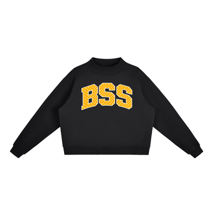 Essential Fleece Mock-Neck Crew Sweatshirt