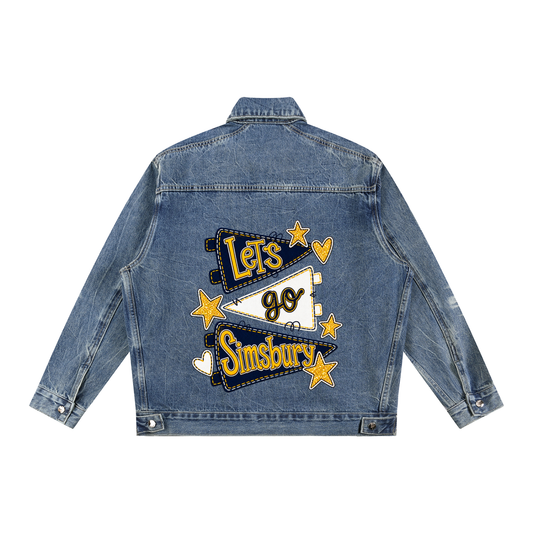 Lets Go Simsbury Vintage Wash Zip Up Denim Jacket