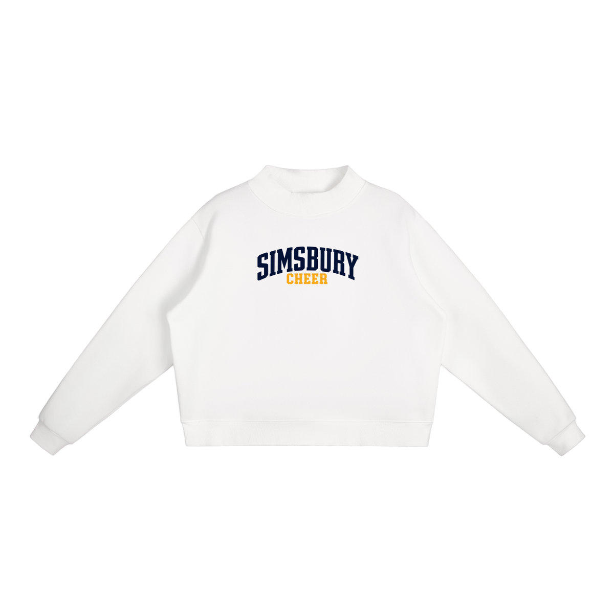 Basic 1 Simsbury Essential Fleece Mock-Neck Crew Sweatshirt (printed)