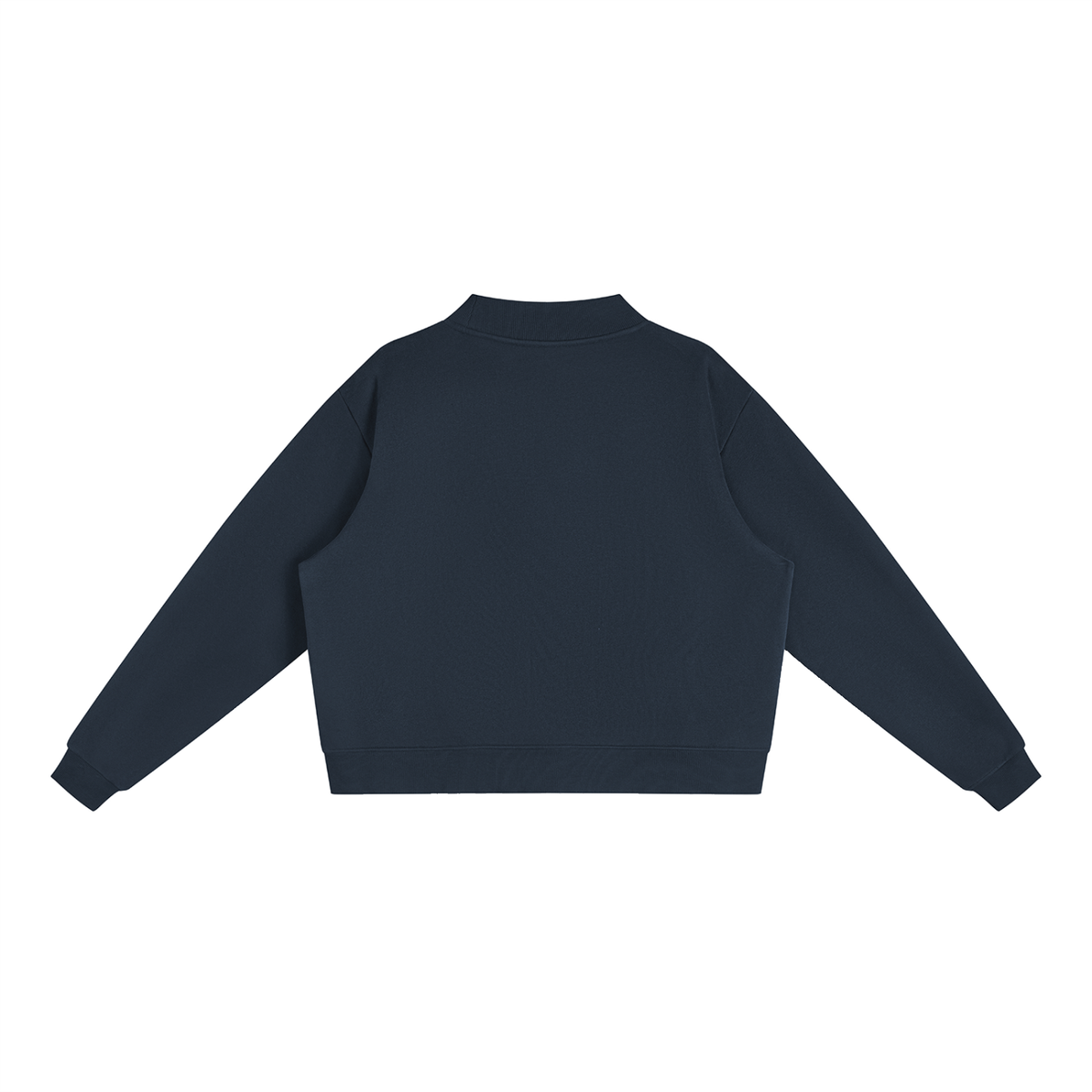 Basic 2 White Oasis Essential Fleece Mock-Neck Crew Sweatshirt