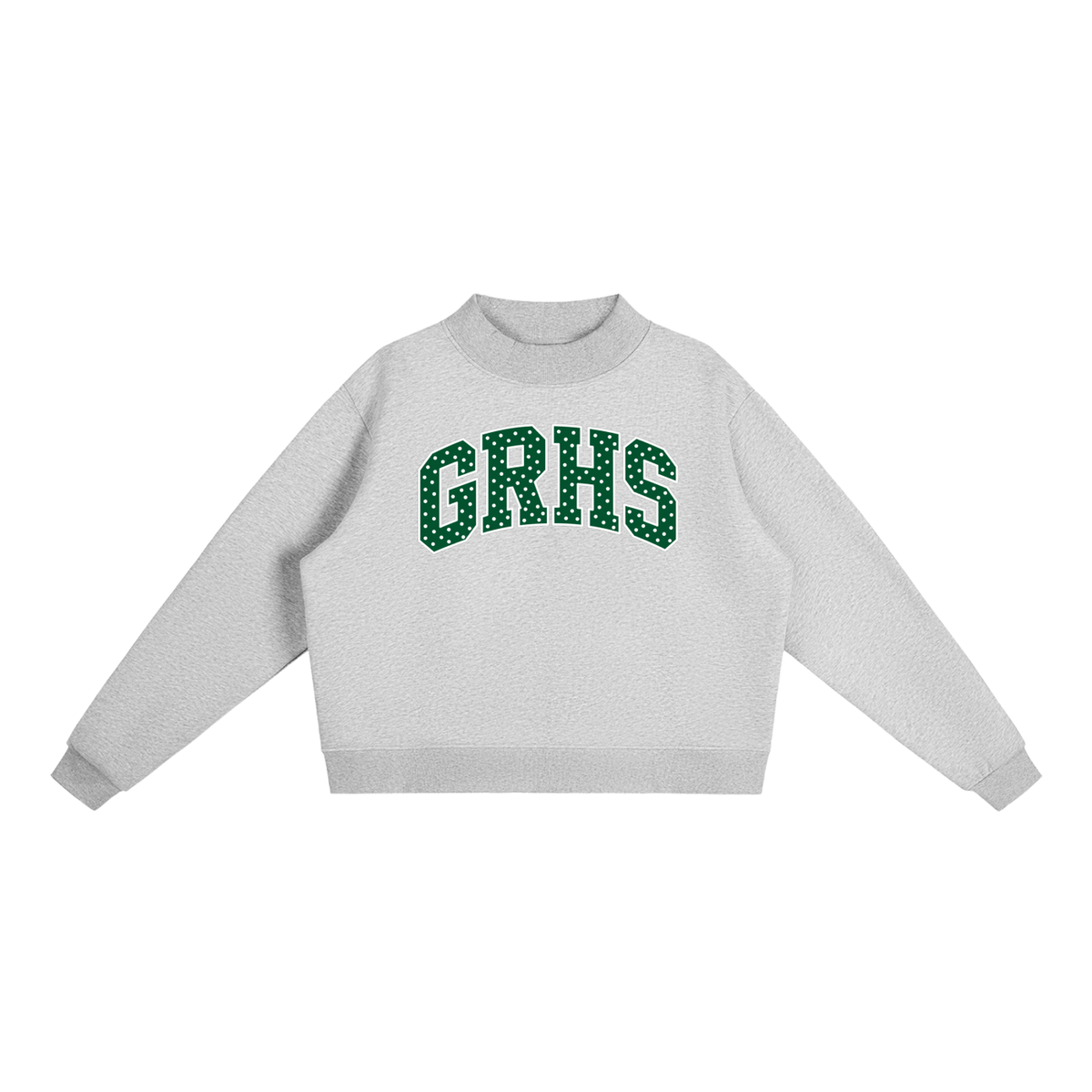 Polka Dot Green River Essential Fleece Mock-Neck Crew Sweatshirt (printed)