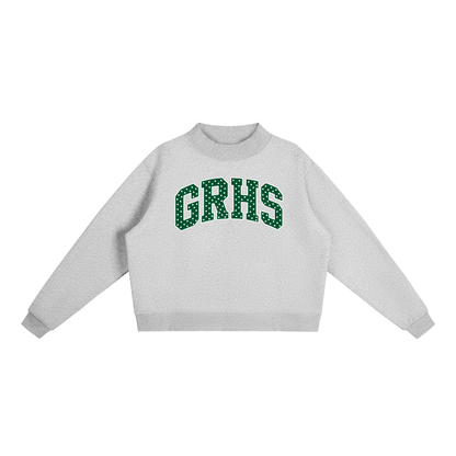 Polka Dot Green River Essential Fleece Mock-Neck Crew Sweatshirt (printed)