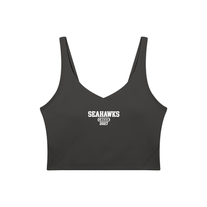 Old School Seahawks Women's V-Neck Yoga Sports Bra