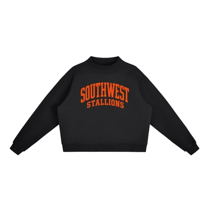 Essential Fleece Mock-Neck Crew Sweatshirt