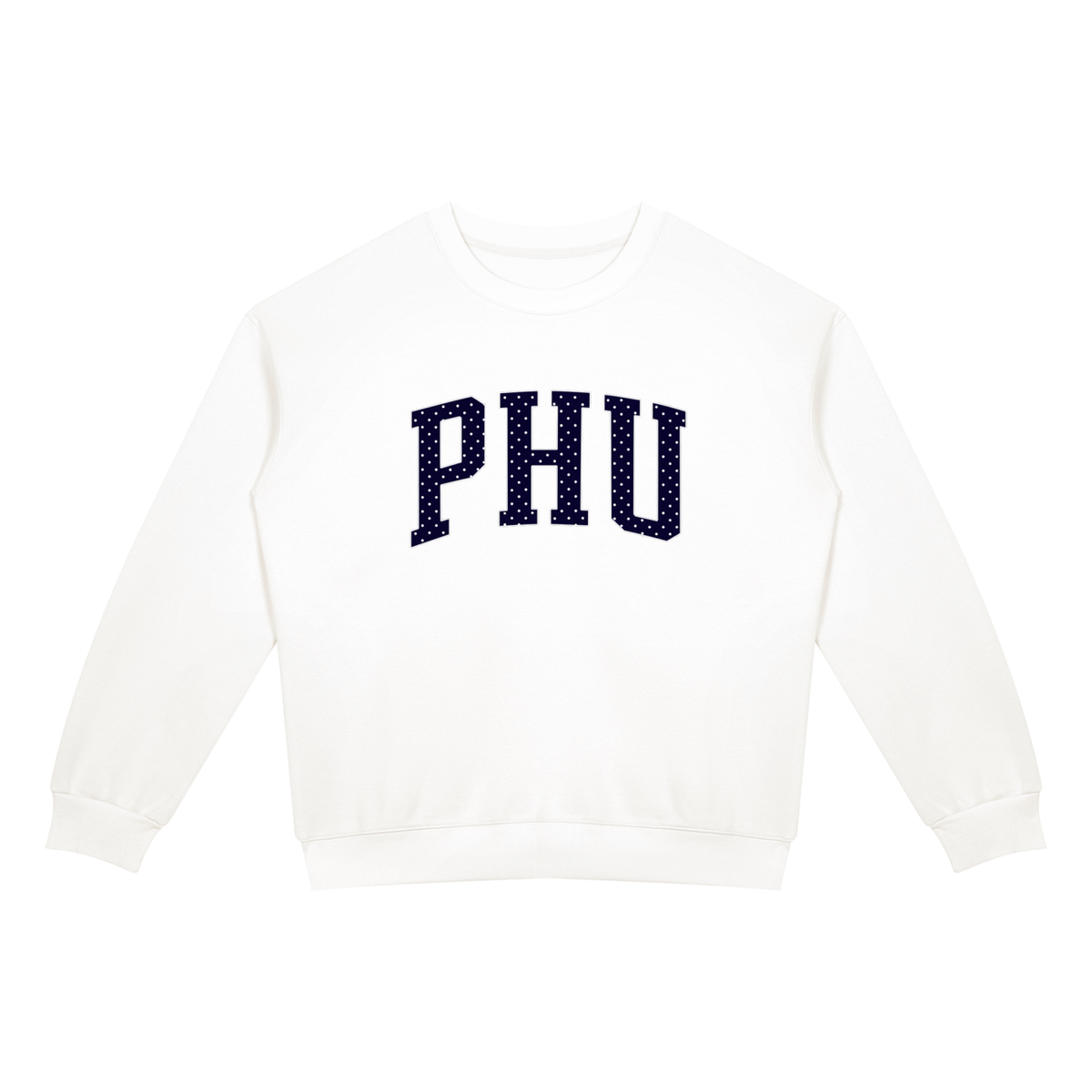 Polka Dot Drop Shoulder Crewneck Sweatshirt
